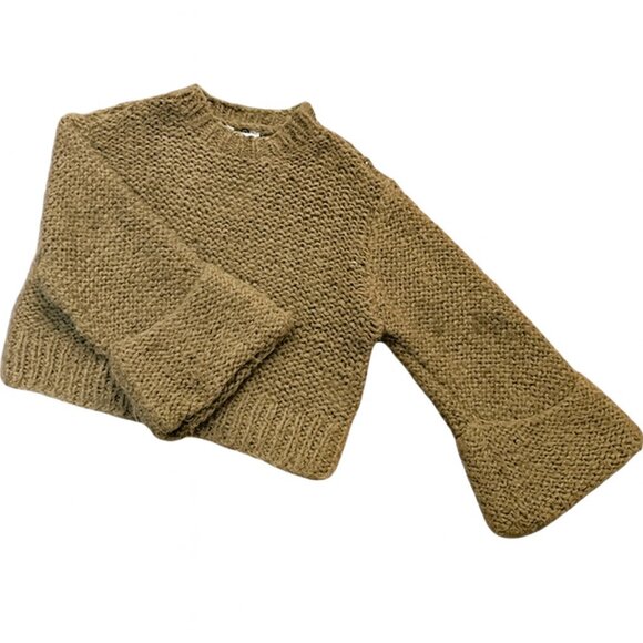 GRLFRND Open Stitch Knit Sweater In Khaki, XS - Picture 8 of 14